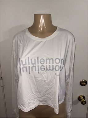 lululemon athletica White Long Sleeve Logo Tee - Reflective Graphic